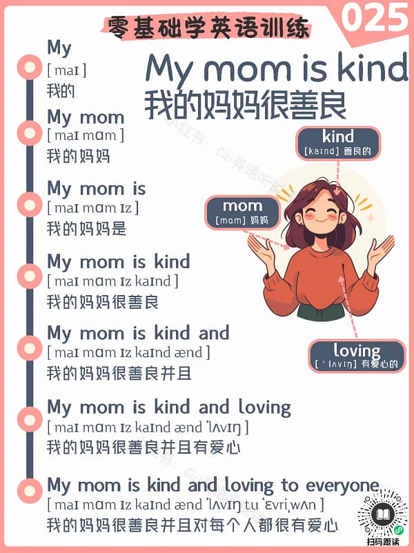 025 My mom is kind – Reading Practice Song for Kids My mom is kind – Reading Practice Song for Kids