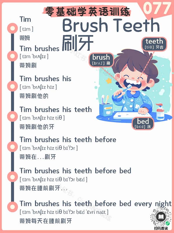 077 Brush Teeth – Reading Practice for Kids Brush Teeth – Reading Practice for Kids